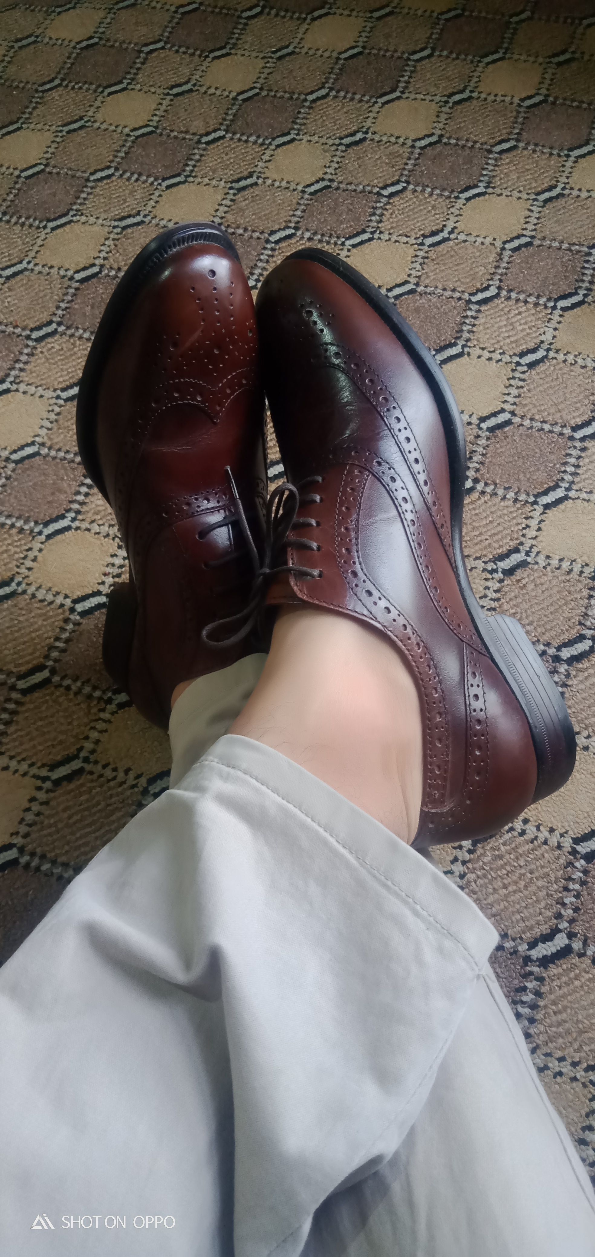 Buy Red Tape Men Tan Brown Textured Leather Formal Brogues 