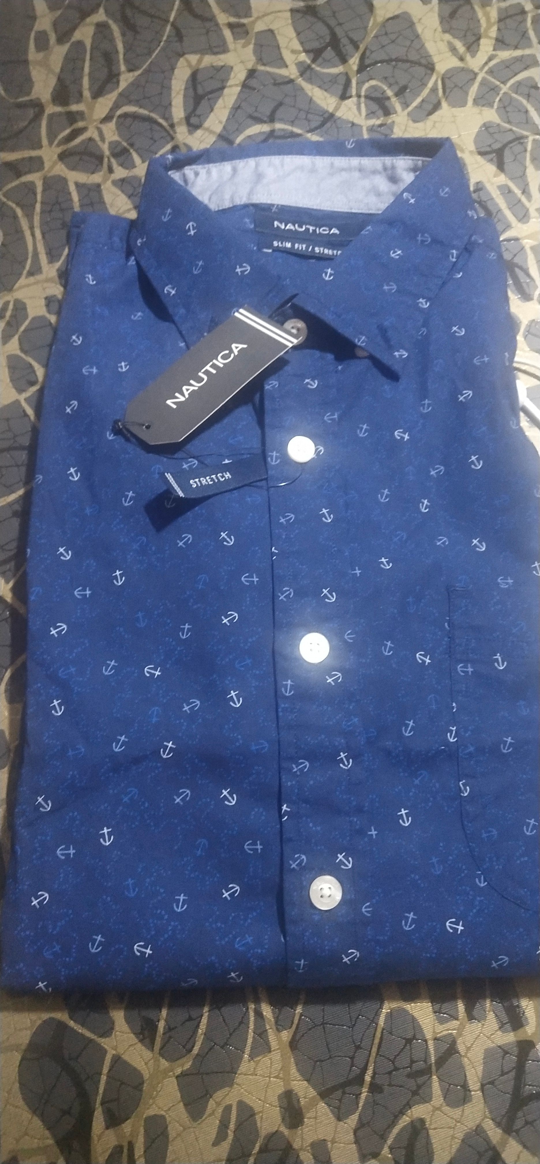 Buy Nautica Men Navy Blue & White Slim Fit Printed Casual Shirt - Shirts  for Men 12407902 | Myntra