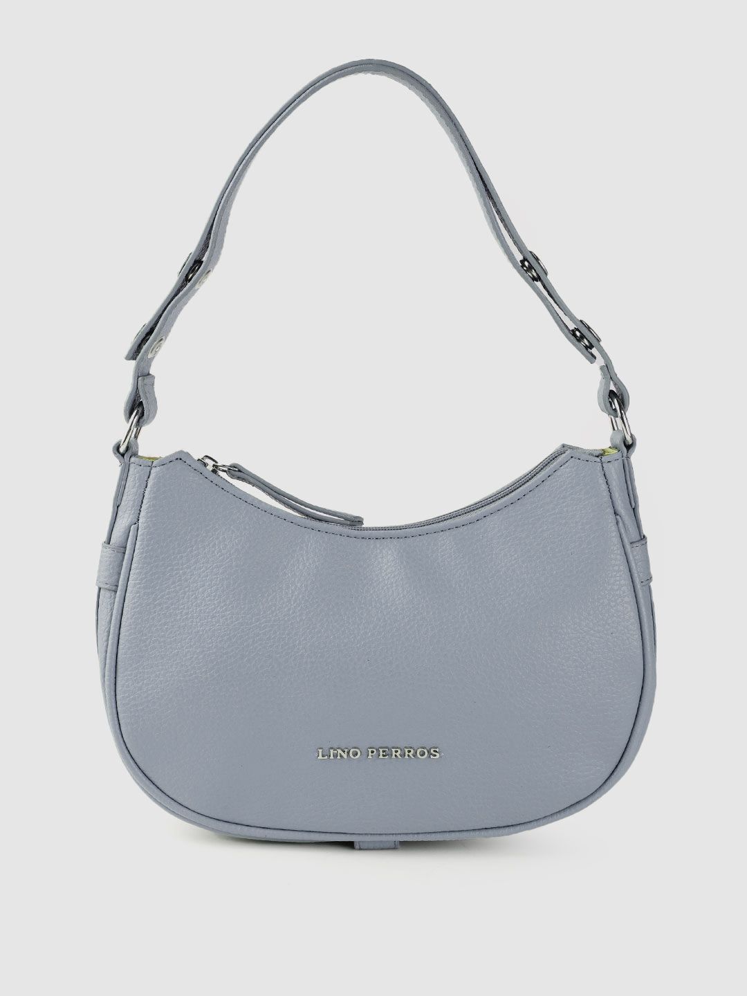Lino Perros Women Grey Solid Structured Baguette Bag-picture-32