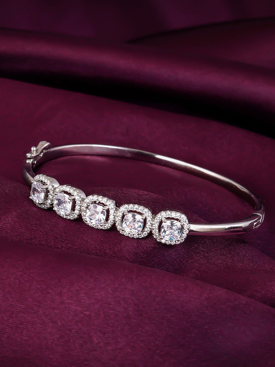 GIVA Women Silver-Plated 925 Sterling Silver CZ Rhodium Plated Bangle Style Bracelet-picture-31
