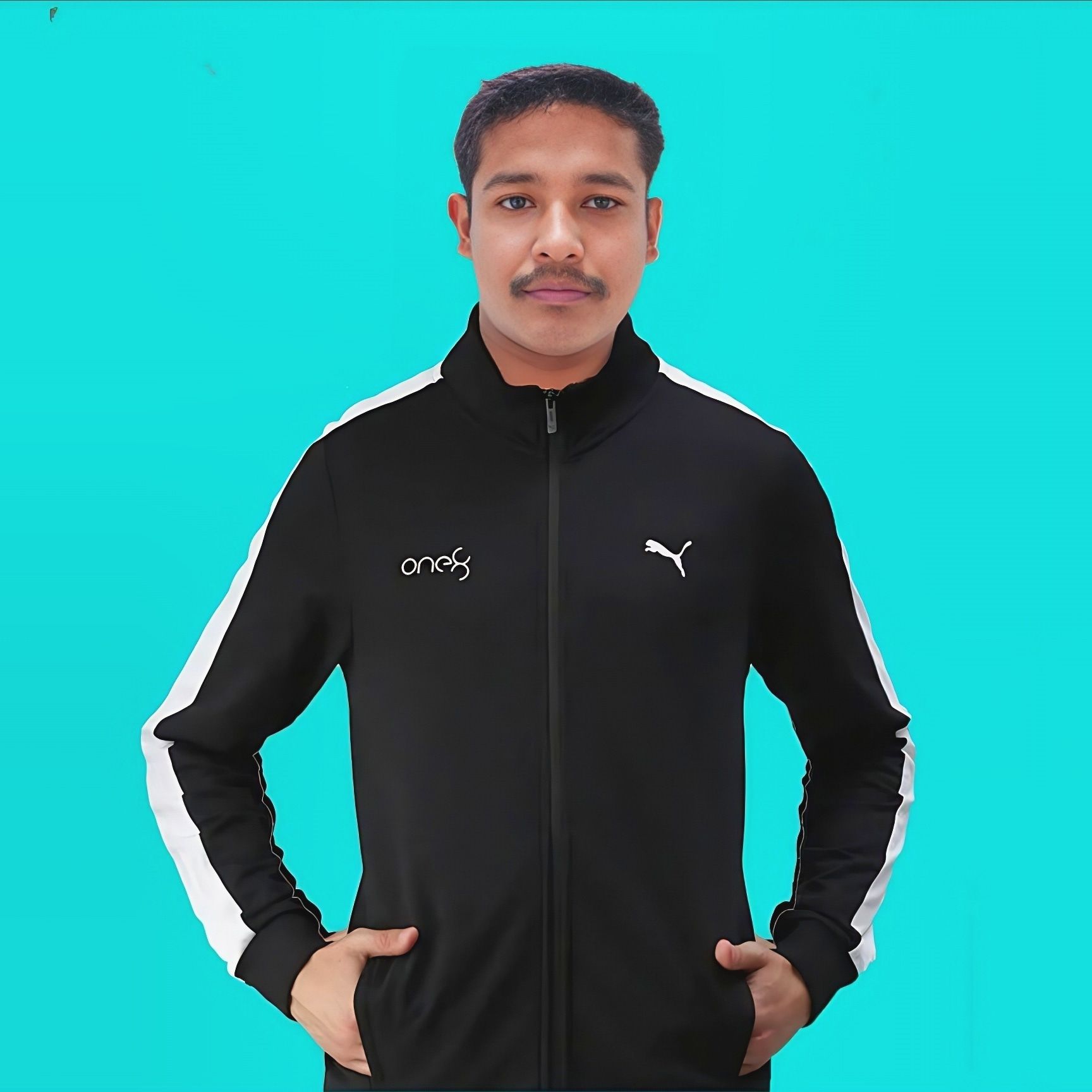 Buy one8 x PUMA Men Black Slim Fit Full-Zip Sporty Jacket
