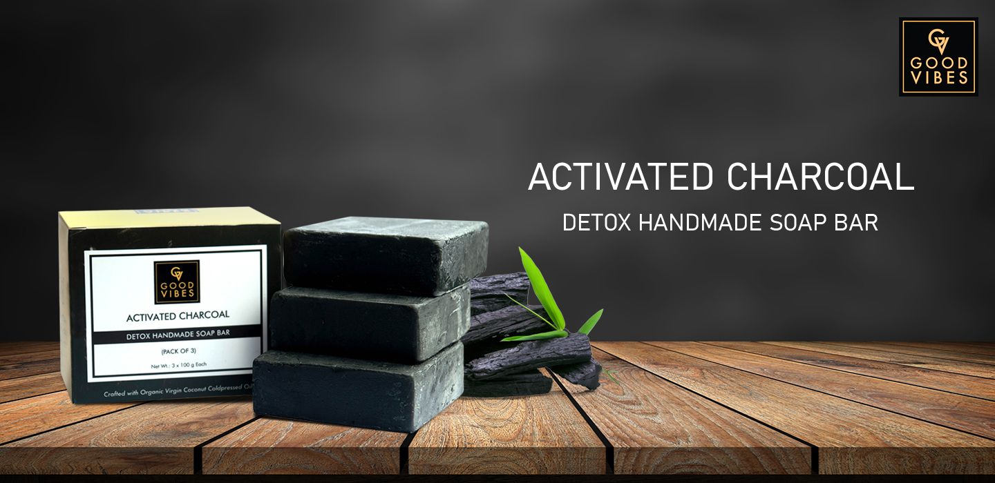 Buy Good Vibes Unisex Pack of 3 Activated Charcoal Detox Handmade