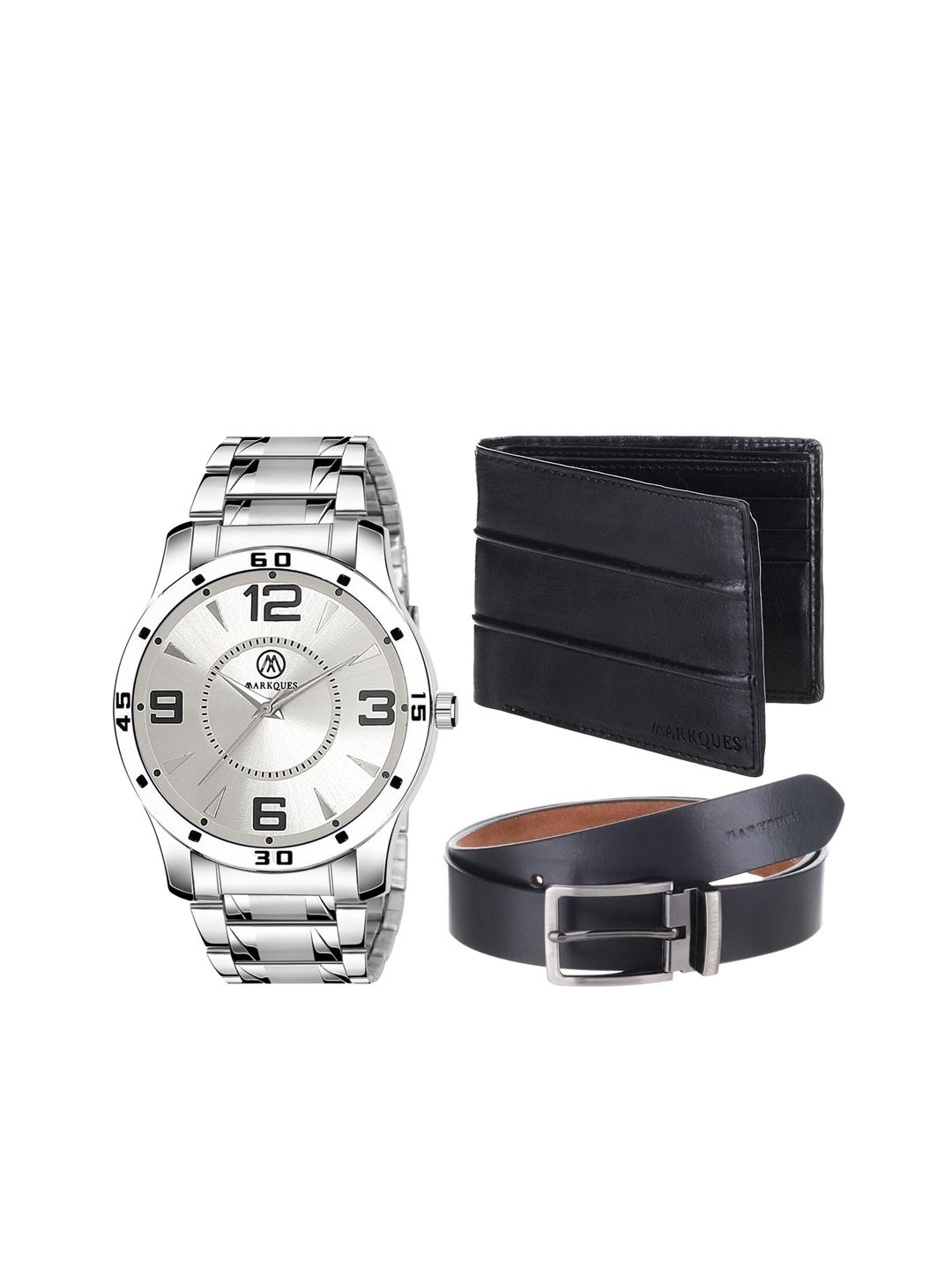 MARKQUES Men Solid Belt, Watch and Wallet Combo Accessory Gift Set-picture-25