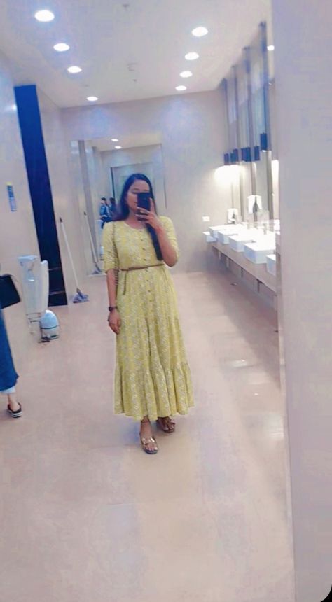 chinese dress ladies Buy Akkriti By Pantaloons Women's Maxi Dress  (205000005852244_Yellow_XX-Large) at Amazon.in main image 1