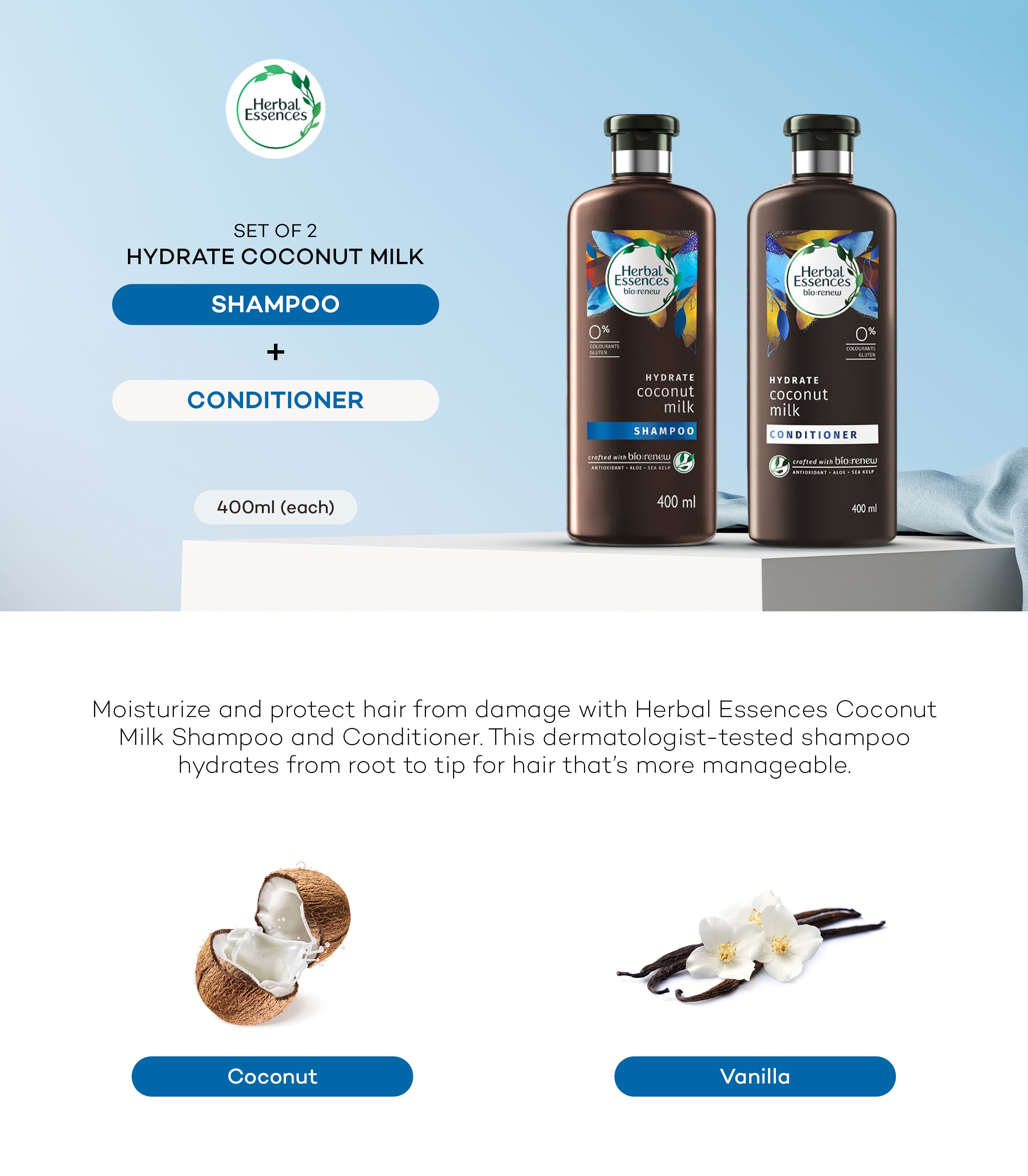 Buy Herbal Essences Set Of bio:renew Hydrate Coconut Milk