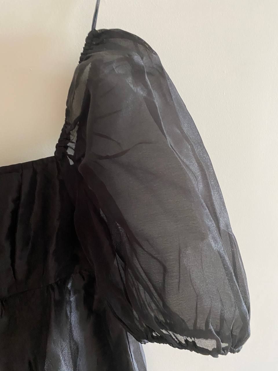 h&m black babydoll dress Coperni Asymmetric Black Satin Dress With Lace Details main image 1