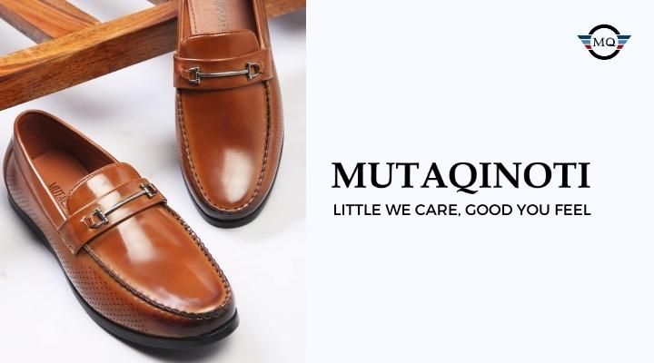 Buy MUTAQINOTI Men Tan Textured Patent Leather Loafers - Casual