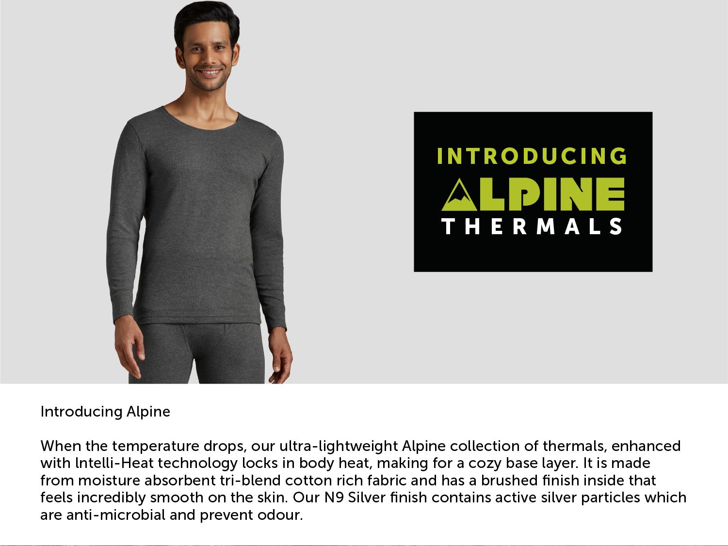 Buy XYXX Men Grey Solid Cotton Thermal Set - Thermal Set for Men