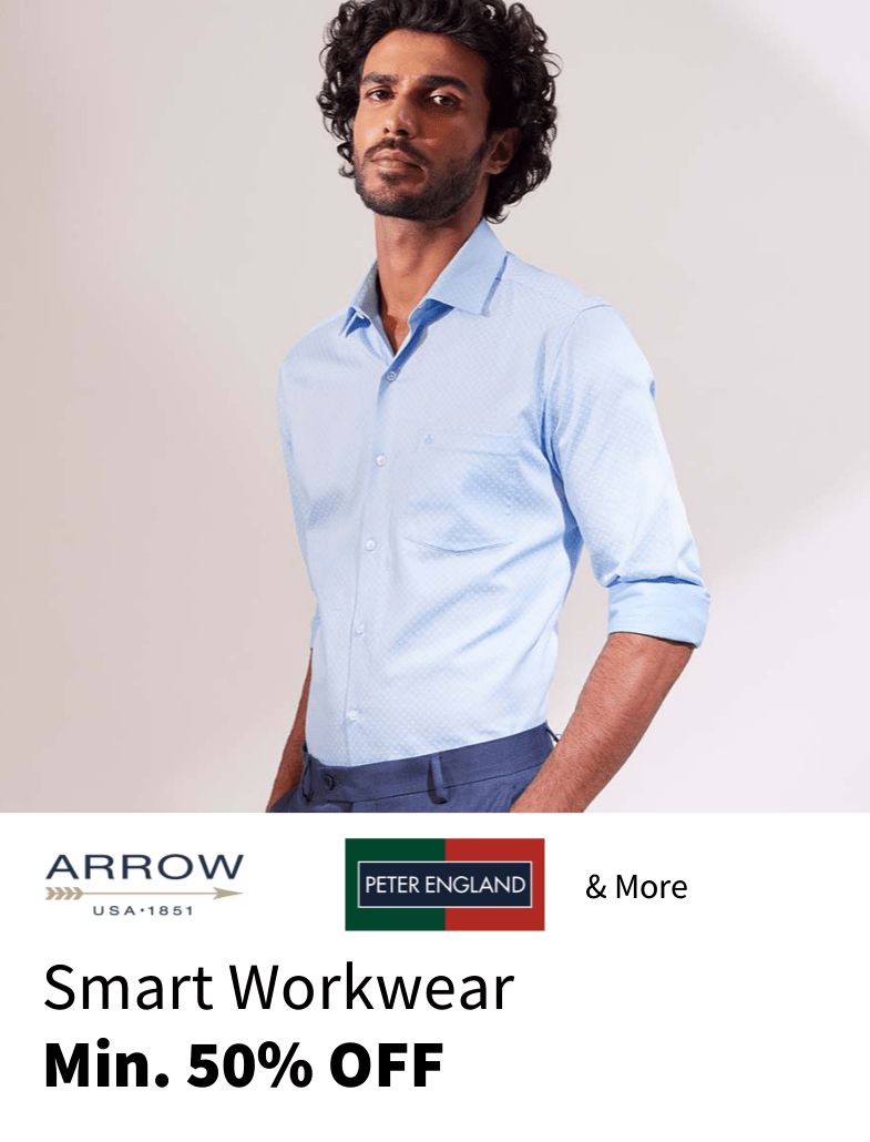 Avail Up To 55% discount on Formal Apparels Collection for Men