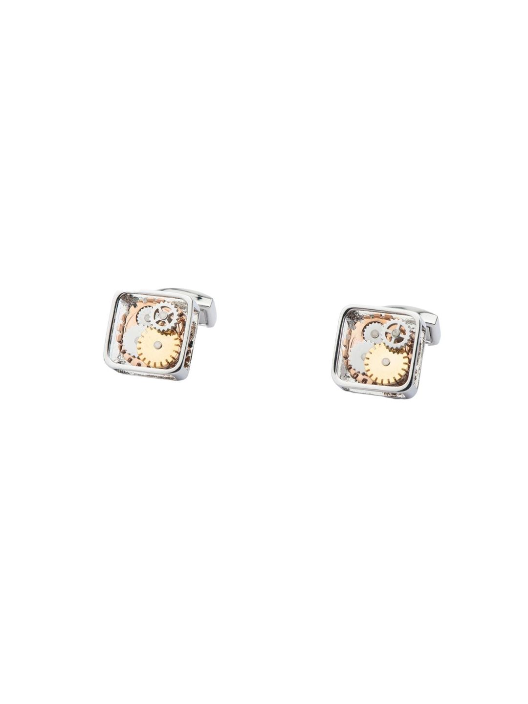 The Tie Hub Men Silver-Toned & Gold-Toned Cufflink-picture-17