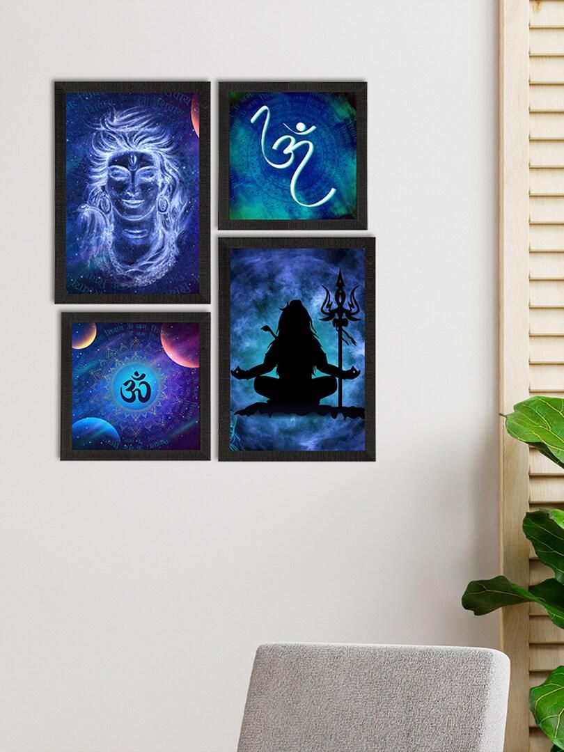 Buy eCraftIndia Lord Shiva Satin Matt Wall Rectangle Paintings