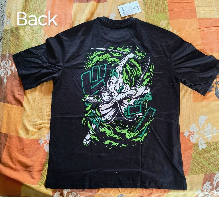 Buy Bewakoof Black Pirate Hunter Zoro Graphic Printed Oversized