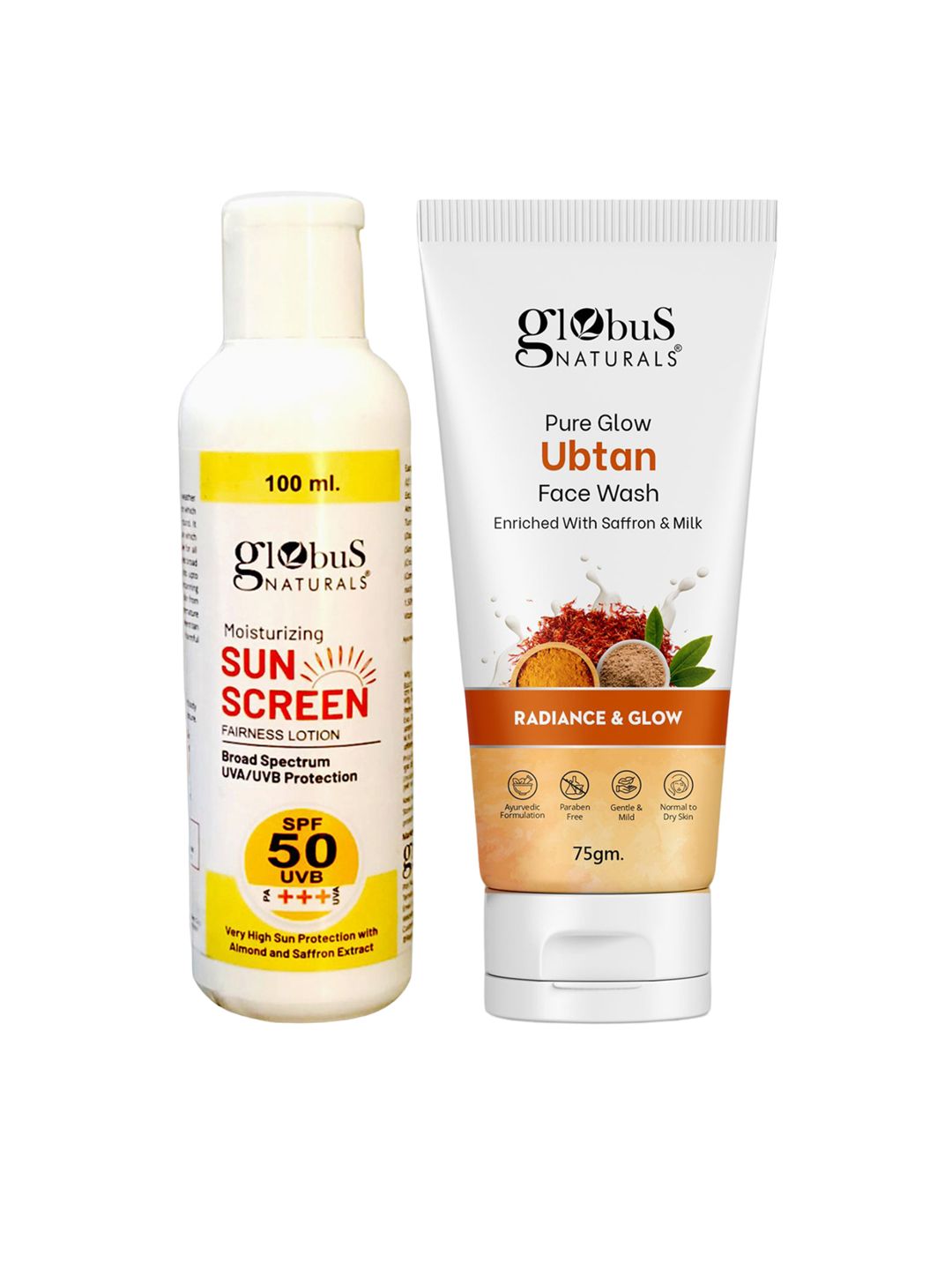 Globus naturals Sunscreen Lotion SPF 50++ 100ml & Ubtan Face Wash 75g-image-42