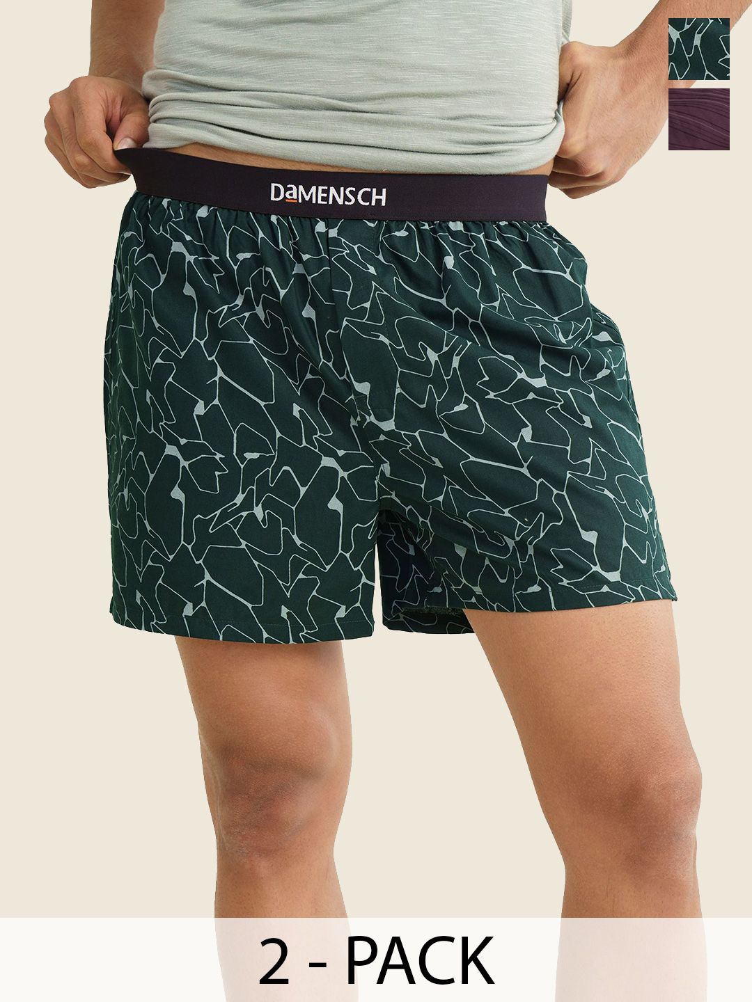 DAMENSCH Pack Of 2 Printed Pure Cotton Mid-Rise Boxers MX1084-MX2075-picture-29