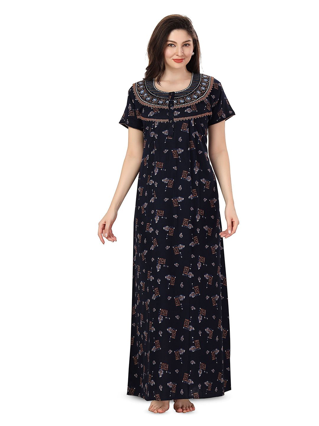 Soulemo Women Printed Maxi Nightdress-picture-8