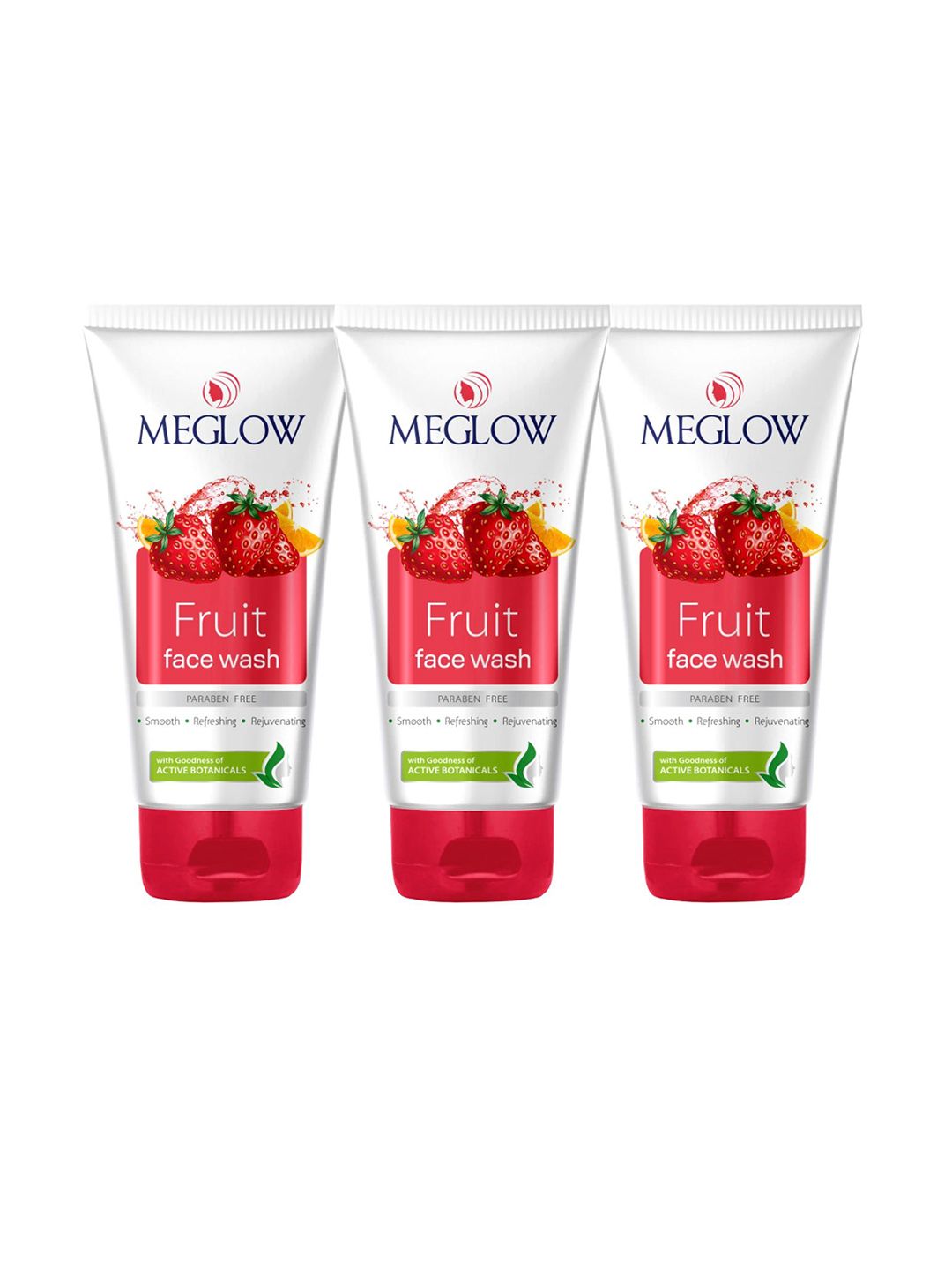 MEGLOW Set Of 3 Fruit Face Wash 70Ml Each