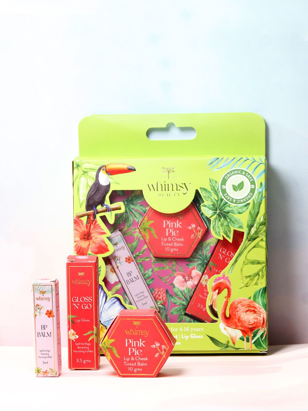 Whimsy Beauty Set Of 3 Lip Balm, Gloss N Go Lip Gloss & Pink Pie Lip & Cheek Tint Balm Kit-image-14