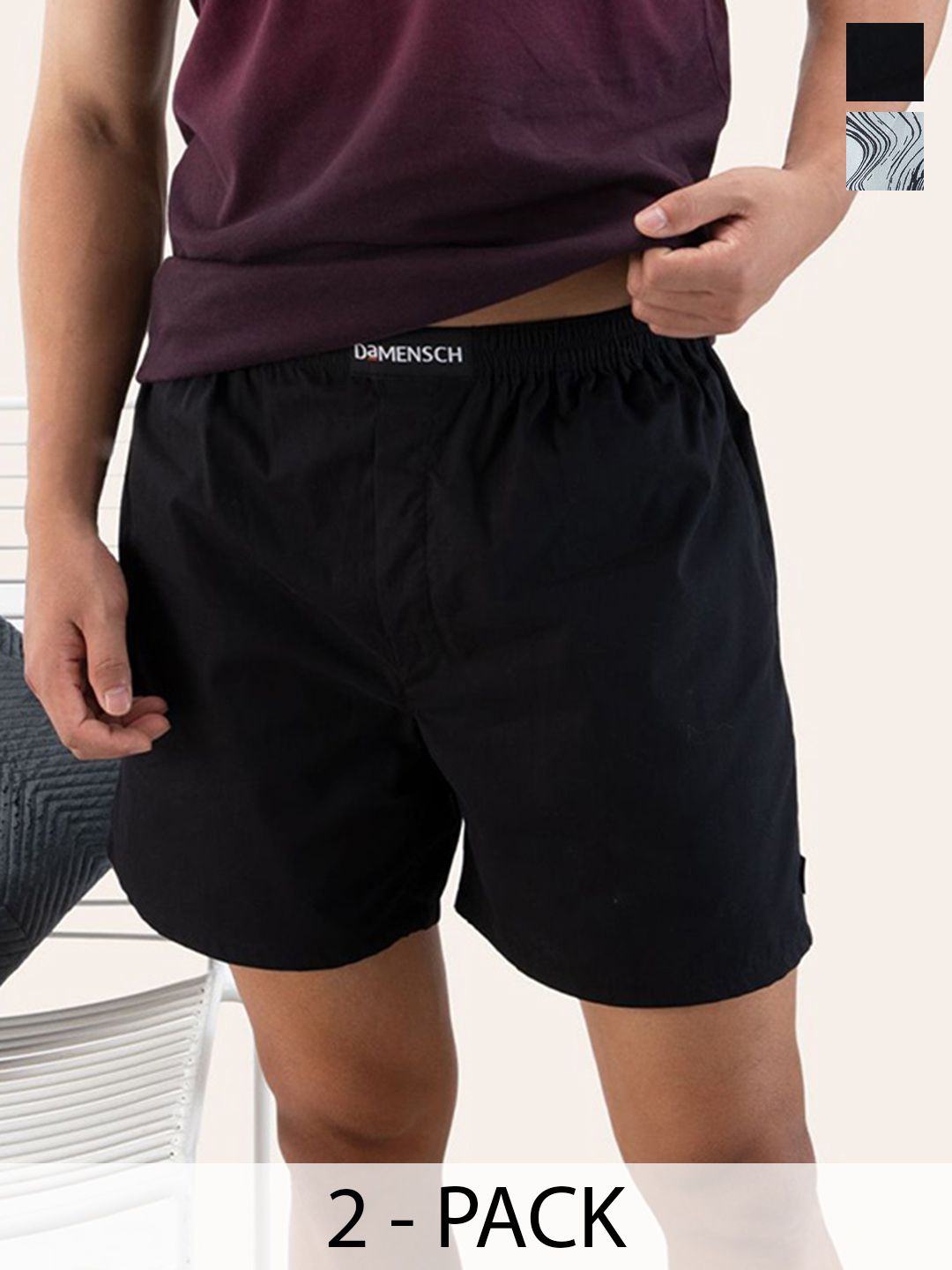 DAMENSCH Pack Of 2 Printed Pure Cotton Mid-Rise Boxers MX1087-MX2079-picture-25