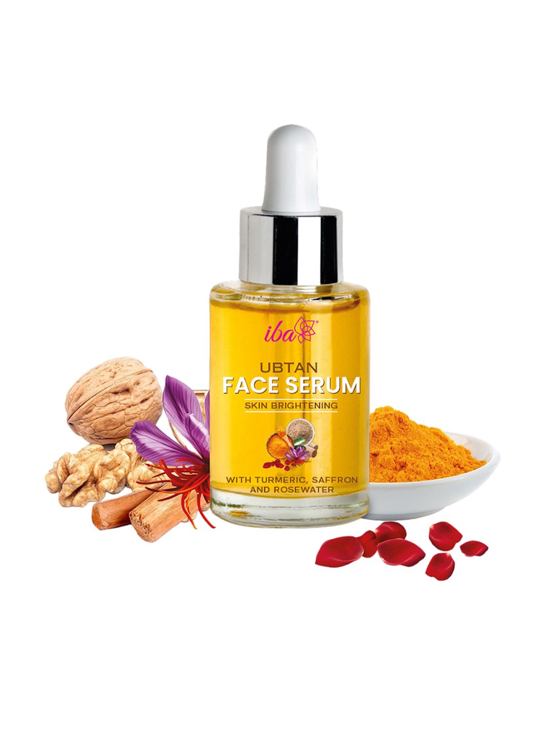 Iba Ubtan Women Skin Brightening Face Serum with Turmeric, Saffron & Rosewater - 30 ml-picture-2