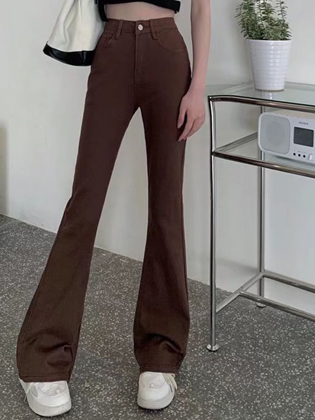 LULU & SKY Women Flared High-Rise Low Distress Jeans-picture-16