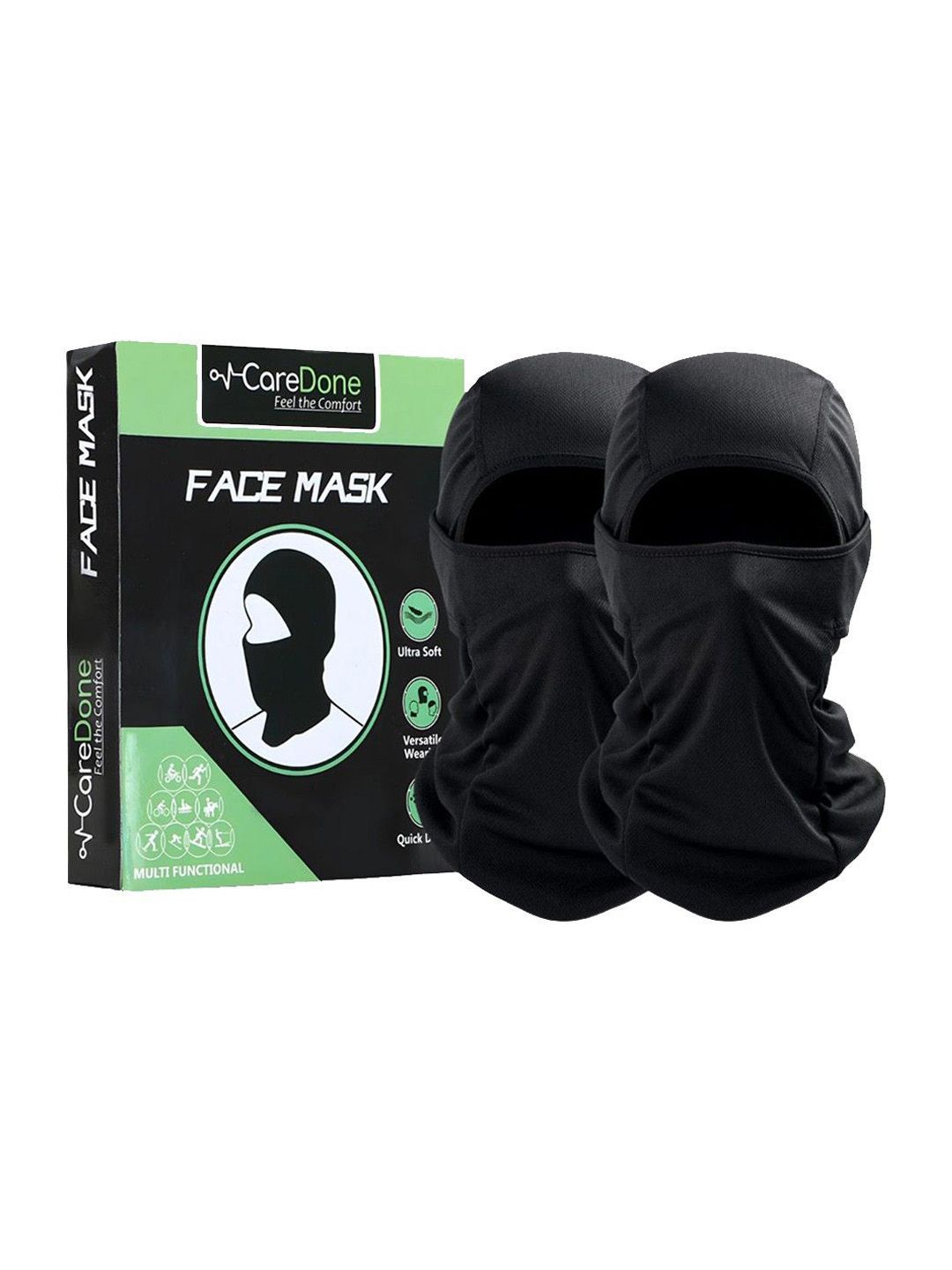 CareDone Men Set Of 2 Cotton Bike Riding Washable Reusable Dust Protection Cover Face Mask