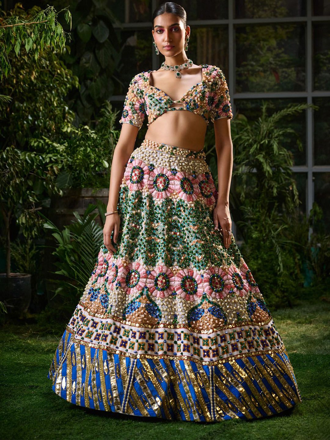 Payal & Zinal Embellished Sequinned Batik Ready to Wear Lehenga-image-46