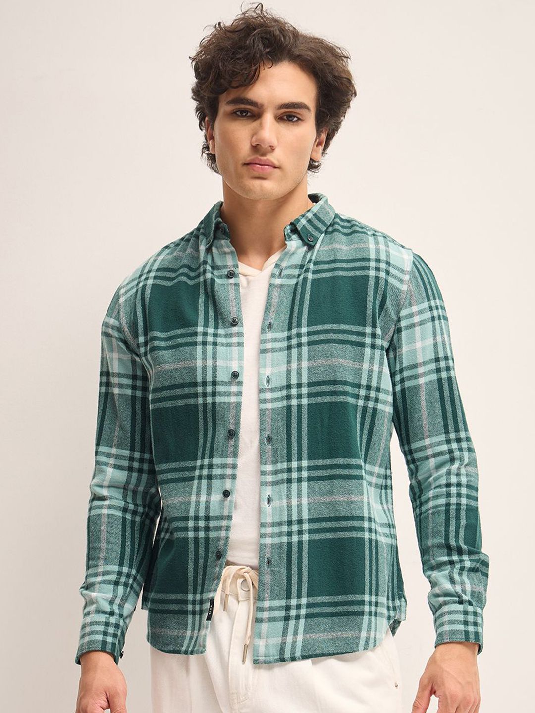 THE BEAR HOUSE Men Slim Fit Tartan Checks Opaque Checked Casual Shirt-picture-38