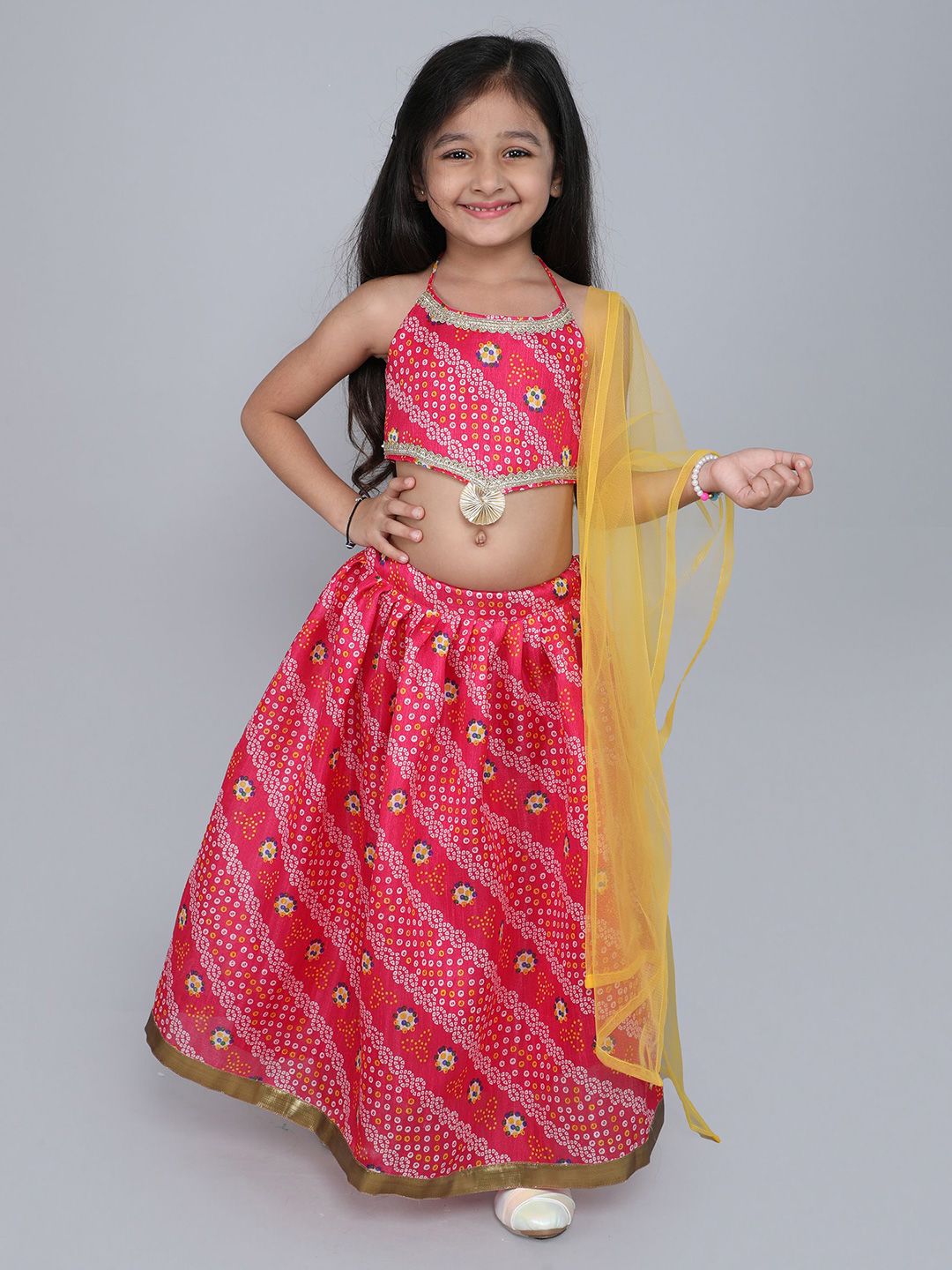 MANY FROCKS & Girls Printed Ready to Wear Lehenga Blouse With Dupatta-picture-41