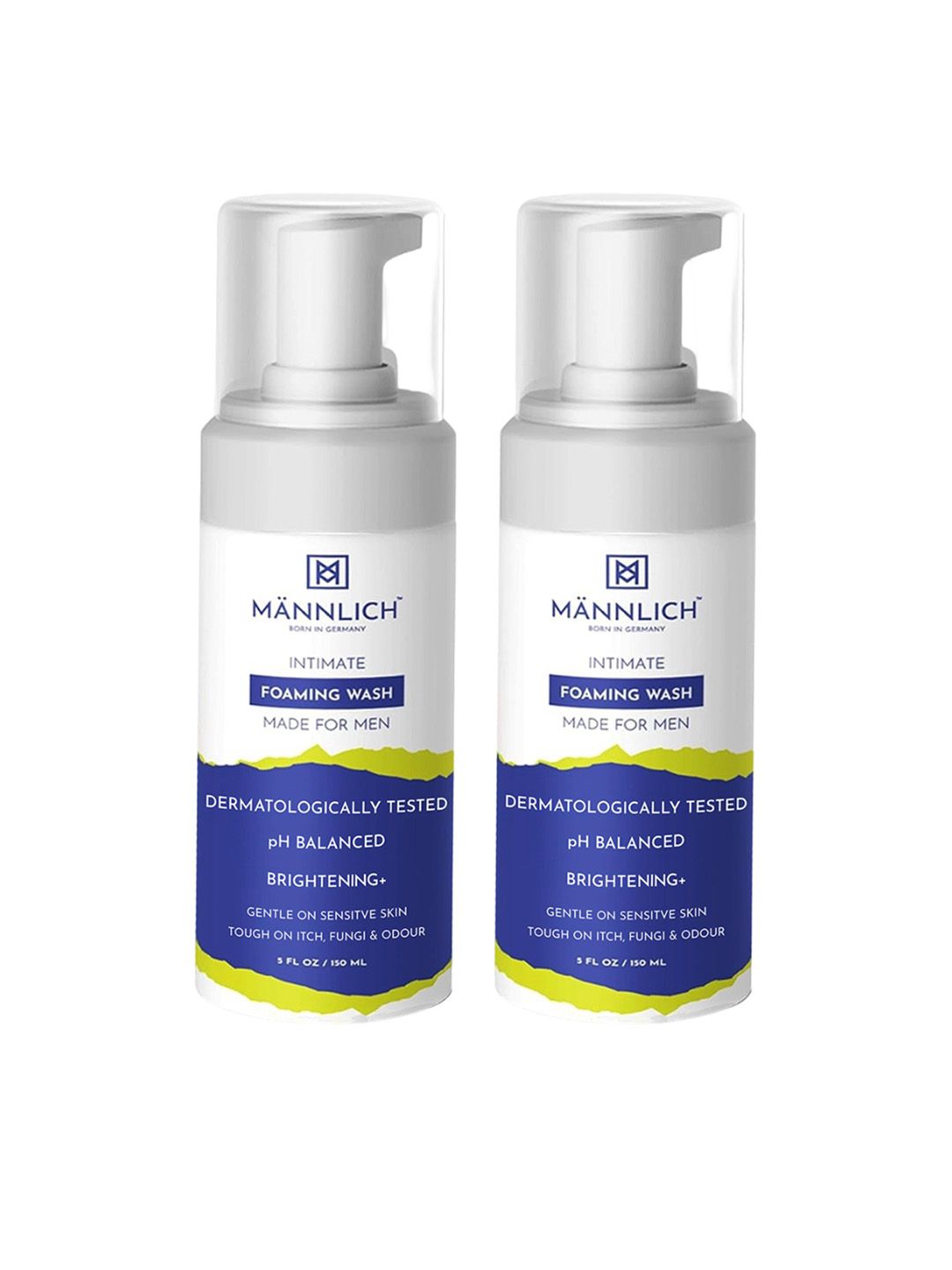 Mannlich Men Set Of 2 pH Balanced Intimate Foaming Wash - 150ml Each