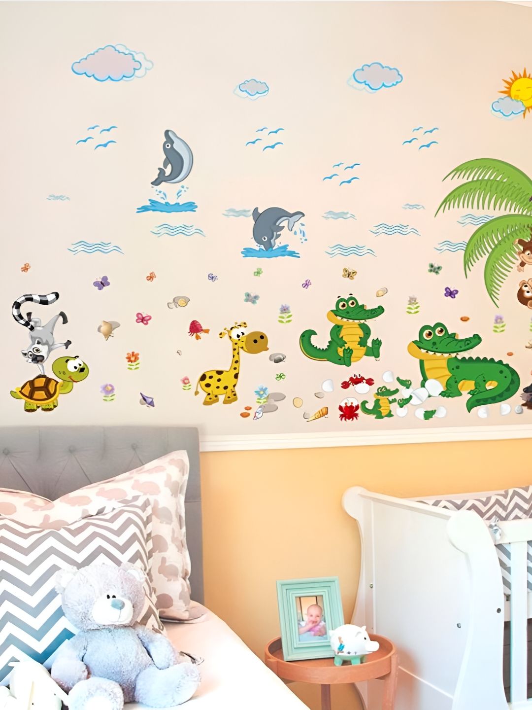 Jaamso Royals Green & Blue Animals Printed Self-Adhesive & Waterproof Wall Sticker-picture-34