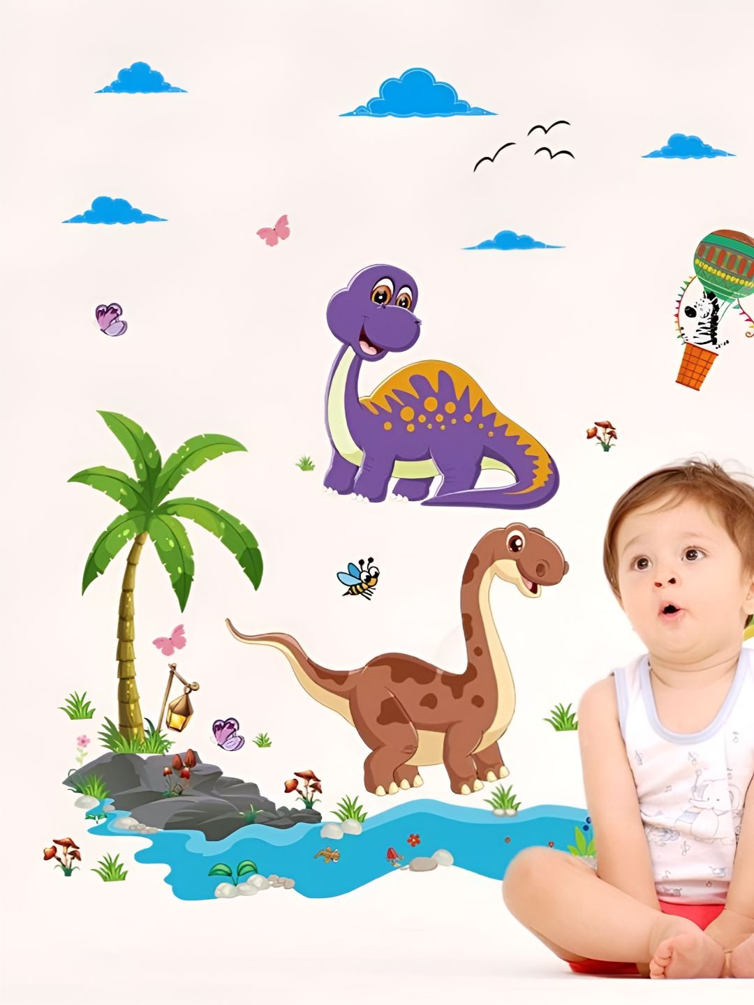 Jaamso Royals Green & Blue 3D Printed Self Adhesive Wall Sticker-picture-30