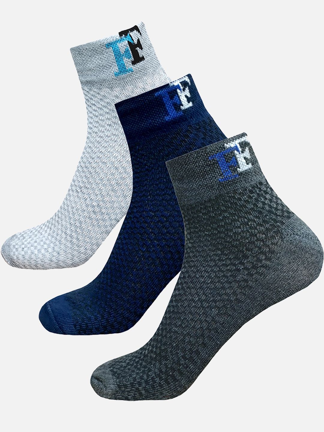 FIMS Men Pack Of 3 Patterned Ankle-Length Socks-picture-48