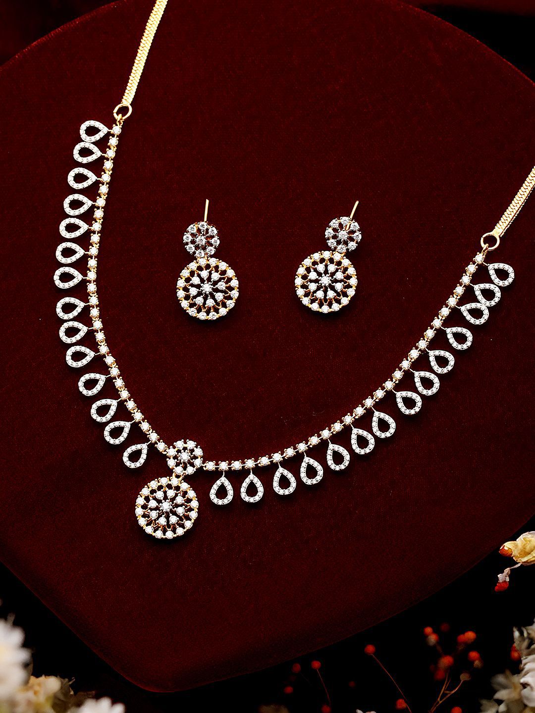 Saraf RS Jewellery American Dimond Studded Jewellery Set-image-48