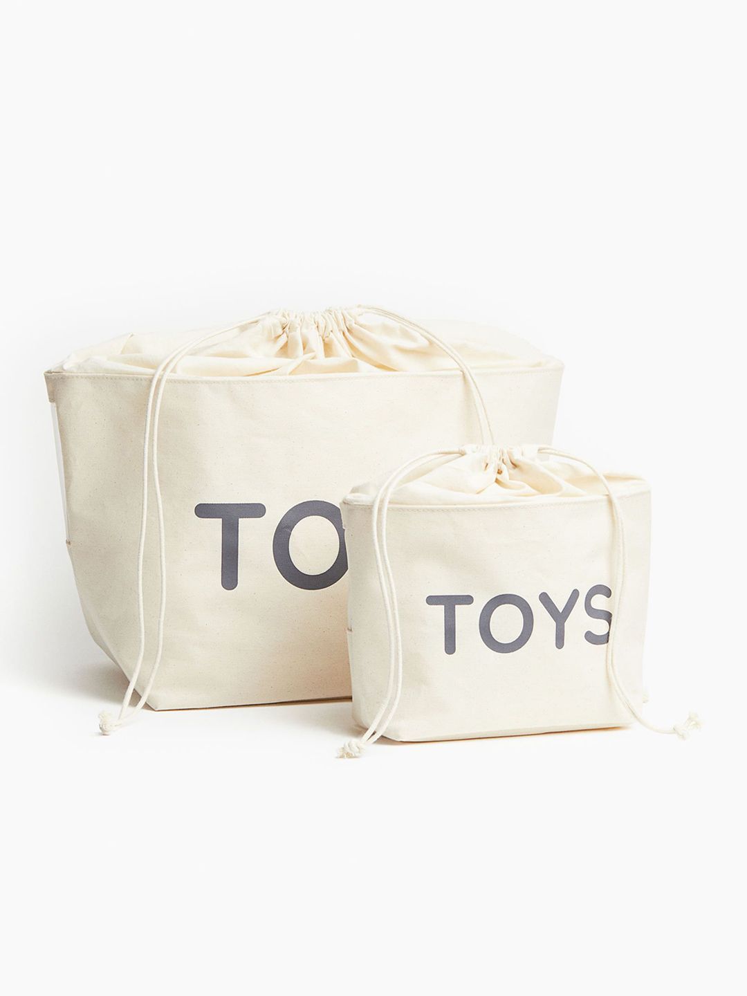 H&M White Pure Cotton Canvas Storage Basket-picture-19