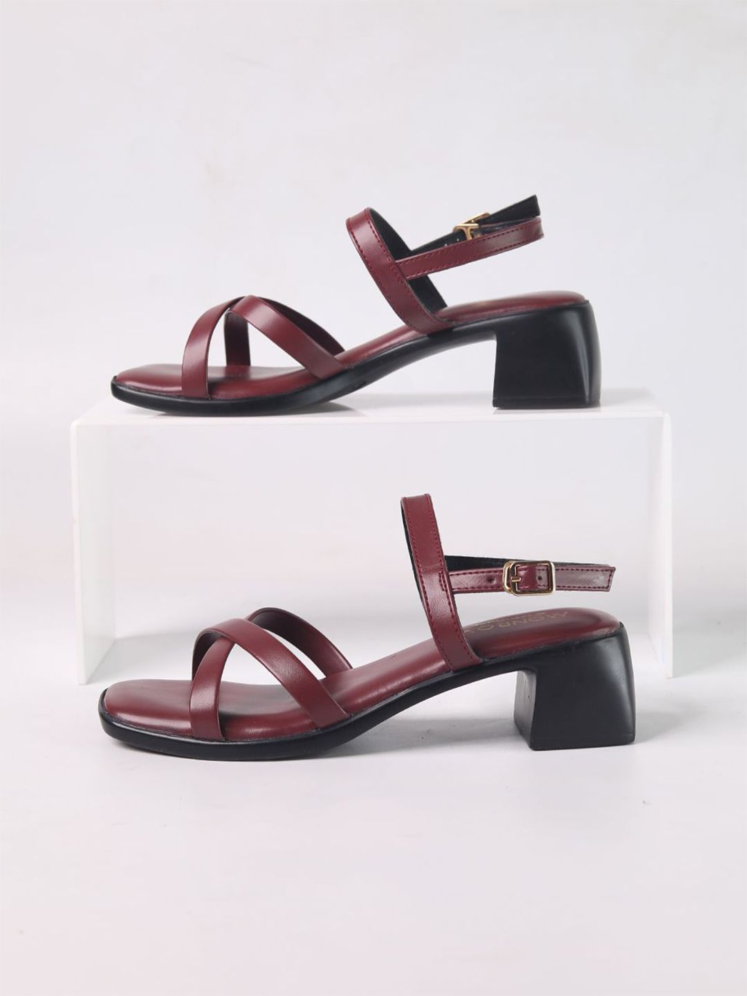 Monrow PU Open Toe Block Heel Sandals-picture-16