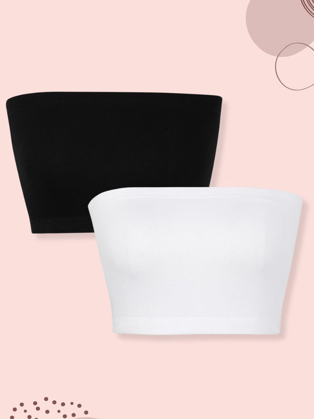 mackly Pack of 2 Solid Strapless Full Coverage Bandeau Bra-picture-23
