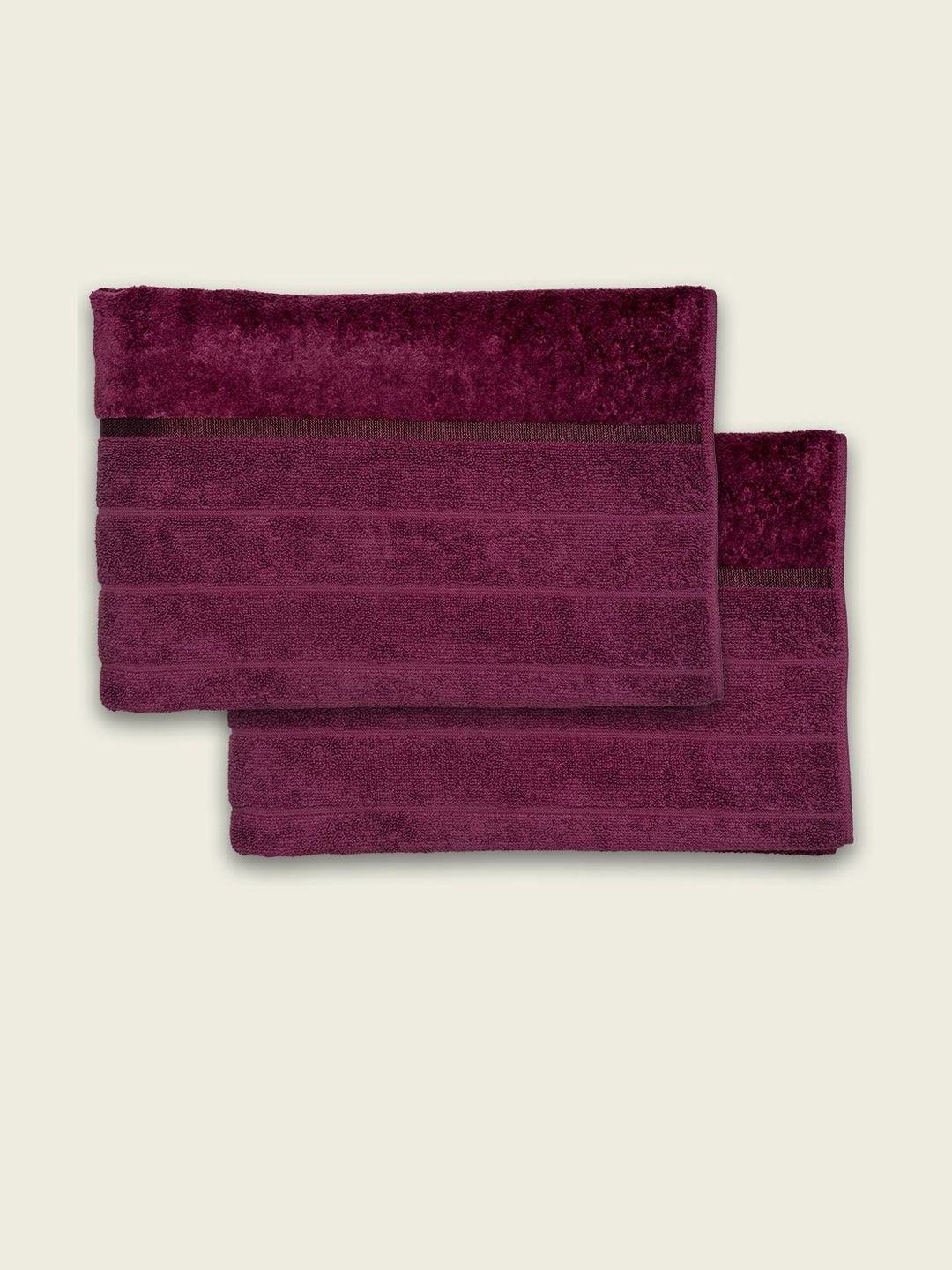 DAMENSCH Set Of 2 Maroon Cotton Bath Towels-image-20