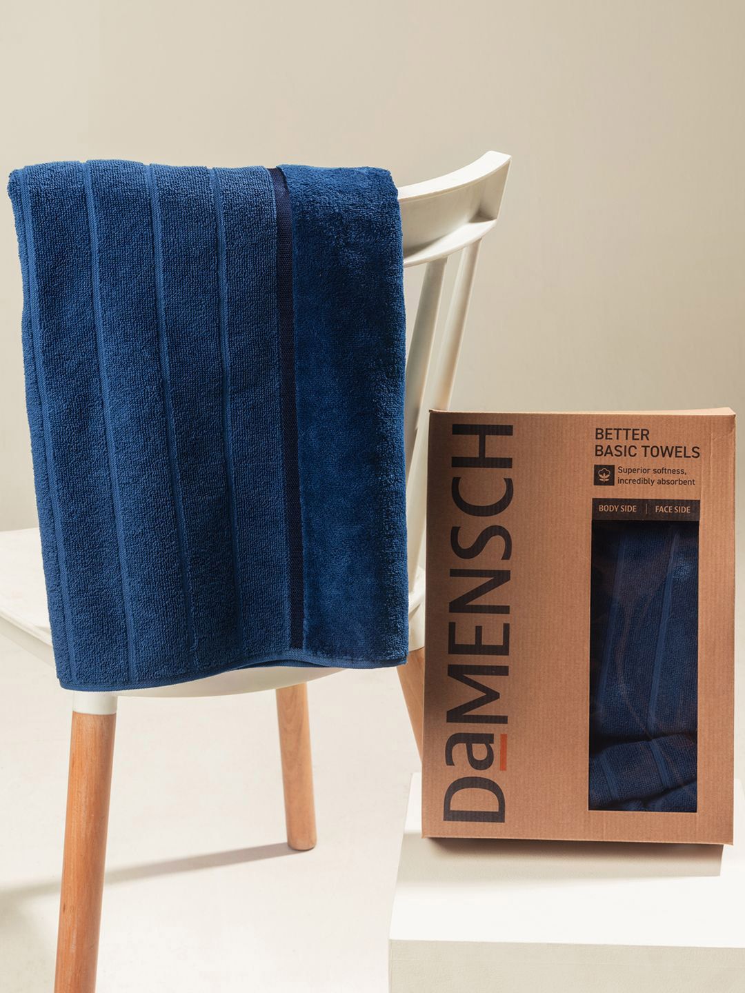 DAMENSCH 2 Pcs Blue 500 GSM Cotton Bath Towels-image-26
