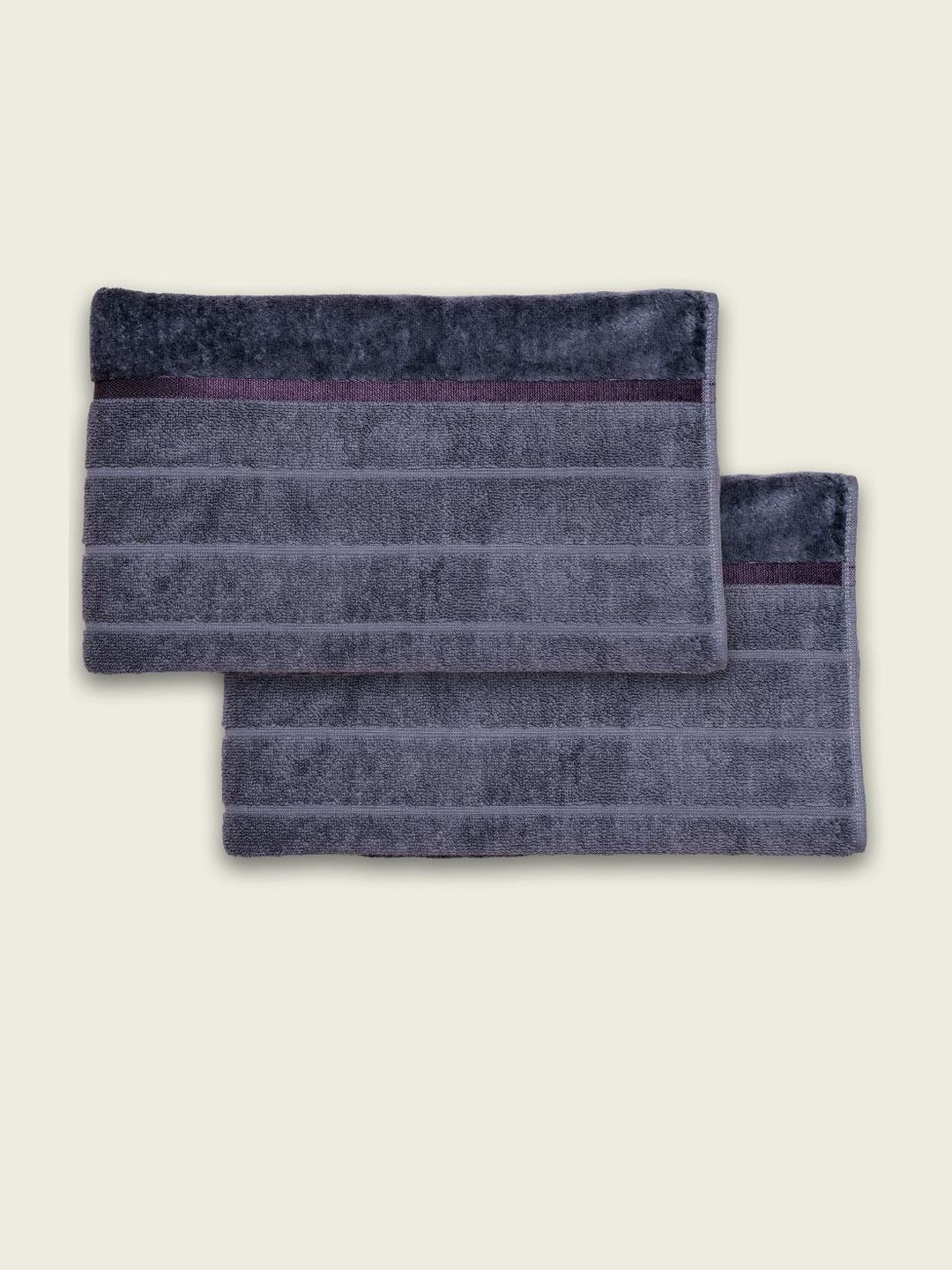 DAMENSCH Set Of 2 Grey Cotton Bath Towels-image-1