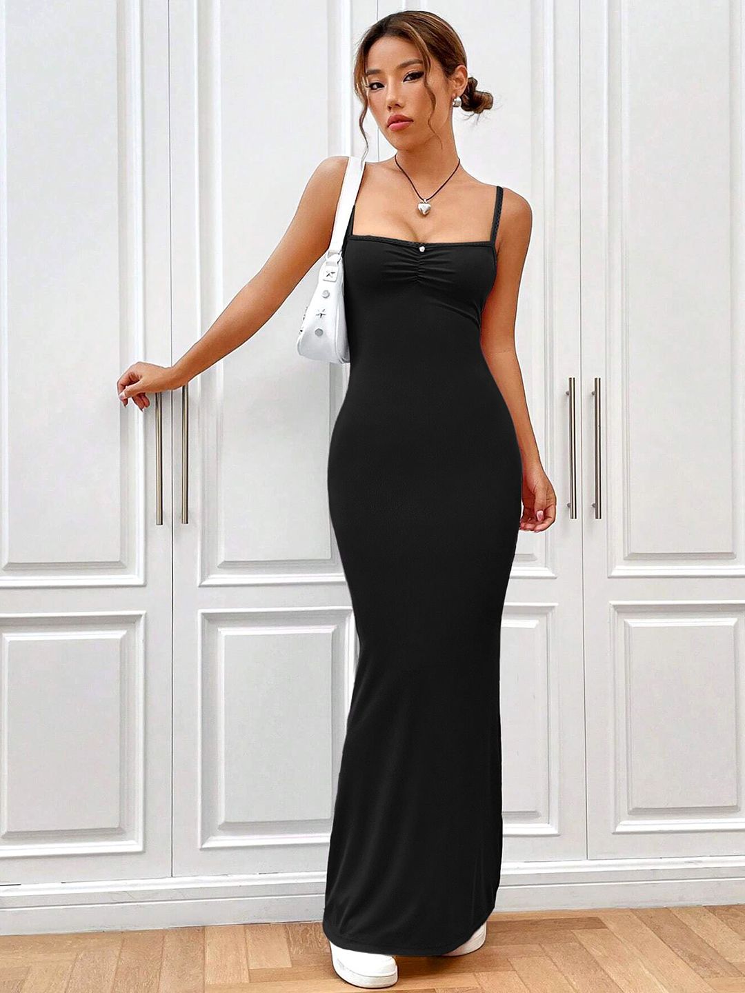 Stylecast X Slyck Shoulder Straps Sleeveless Maxi Dress
