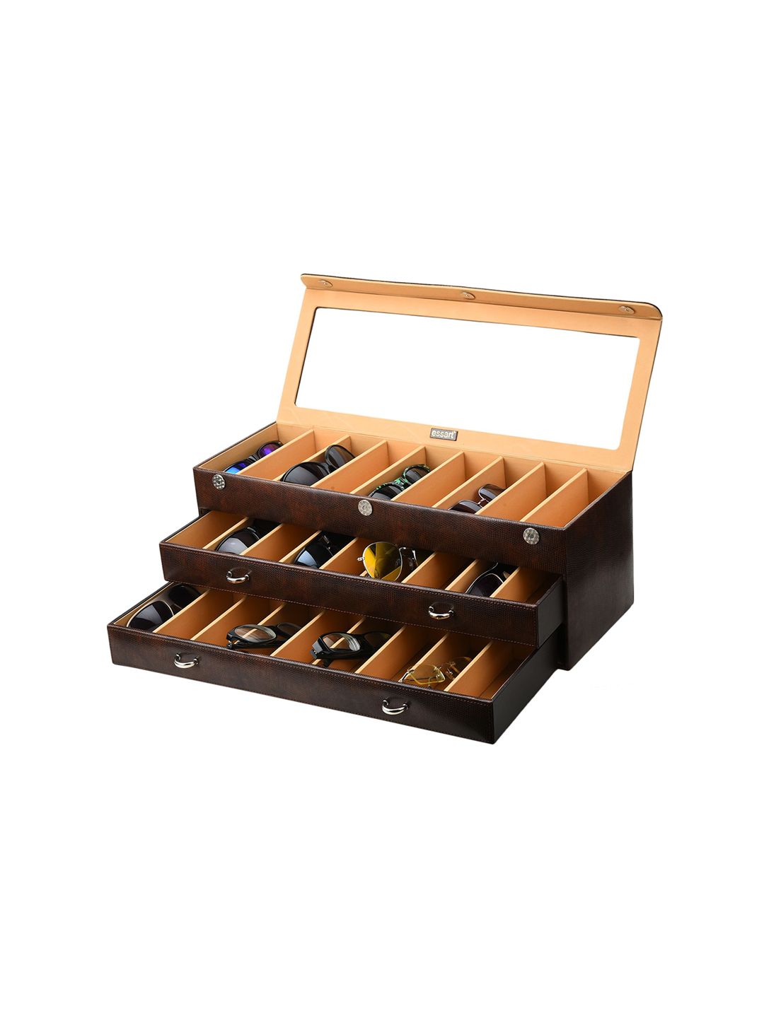 essart Tan Leather Sunglasses Organiser-image-30