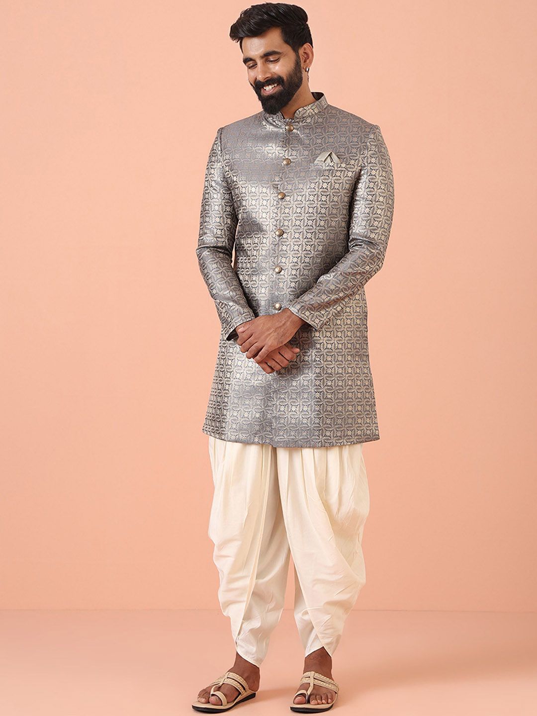 KISAH Men Printed Sherwani Set-picture-17