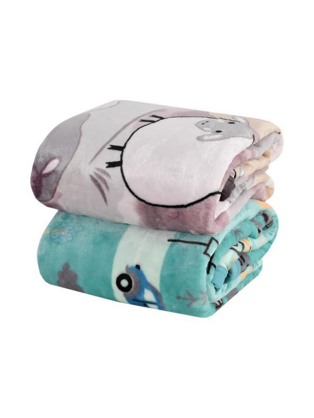 Florida Blue & Purple Set of 2 Cartoon Characters Single Bed Blanket-image-23