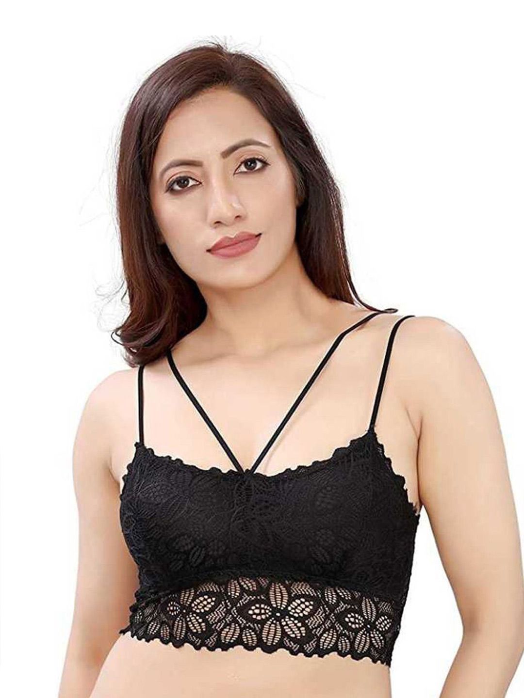 INDIROCKS Floral Bralette Bra Full Coverage Underwired Lightly Padded-image-1