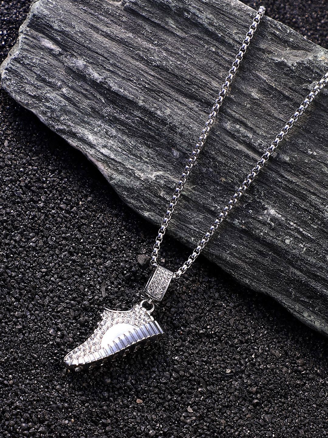 French Accent Silver-Plated Pendant With Chain-image-8