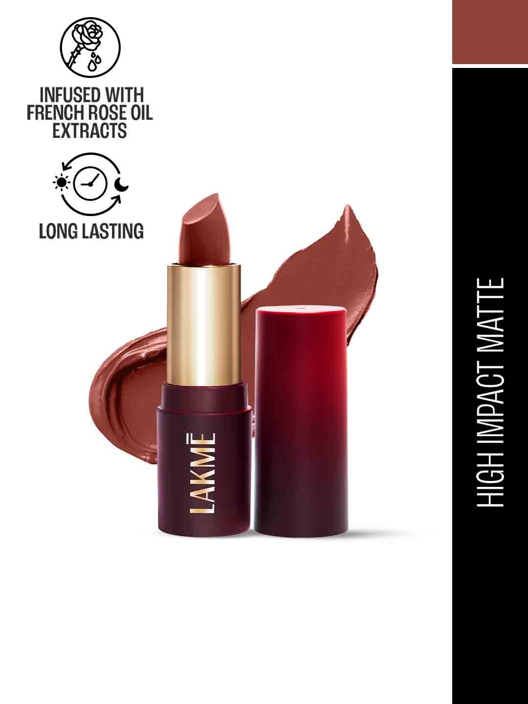 Lakme Forever Matte Long Lasting Lipstick With French Rose Oil Ext 4.5g - Brown Sugar CN2