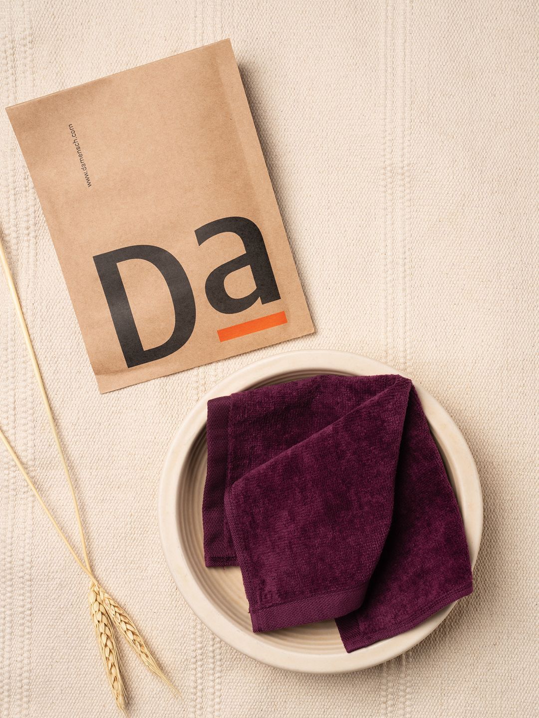 DAMENSCH Better Basic 2 Pieces Beige & Pink Cotton Super Absorbent Face Towel 500 GSM-picture-22