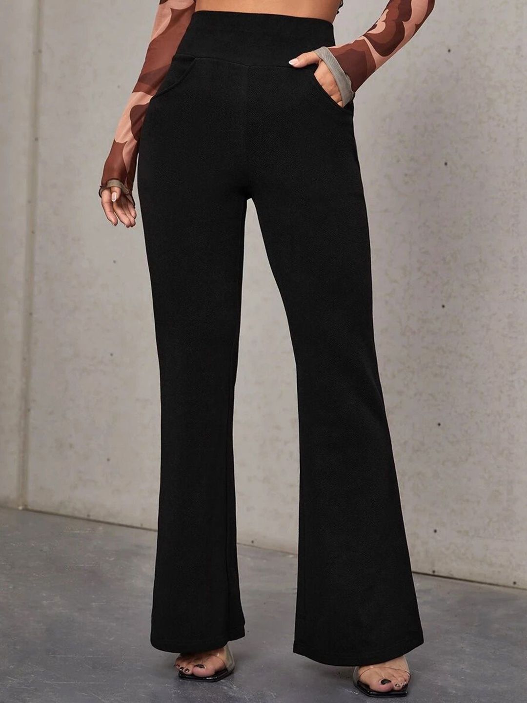 Stylecast X Slyck Women Comfort Flared Wrinkle Free Trouser-picture-34