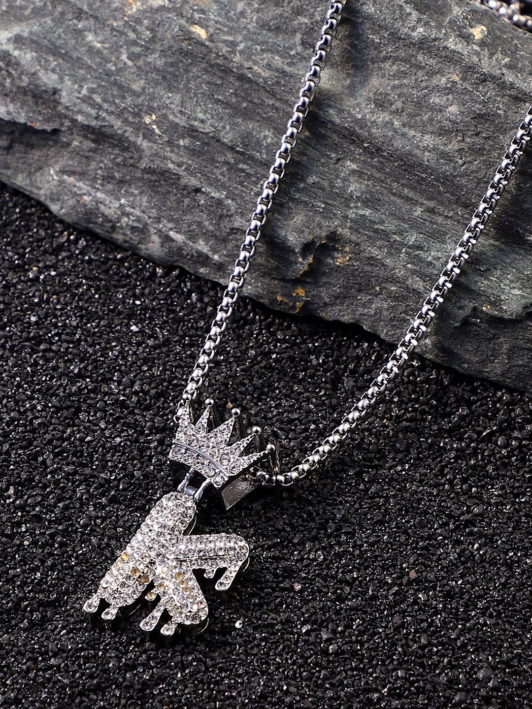 French Accent Silver-Plated Pendant With Chain-picture-49