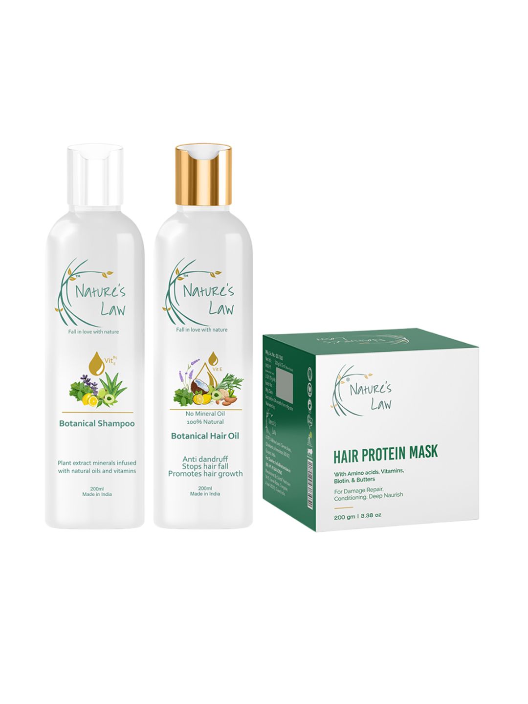 Nature's Law Set Of 3 Botanical Hair Oil, Shampoo & Protein Mask-picture-16